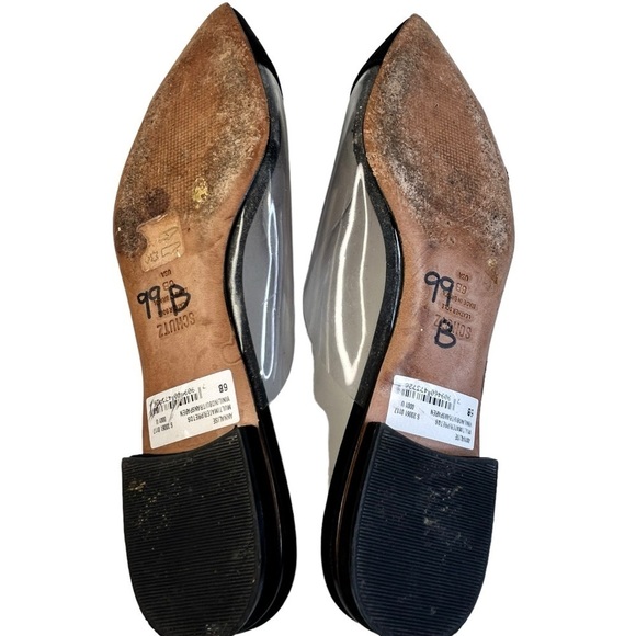 Schutz ‘Annalise’ Black Suede and Clear PVC Mules Falts Slides Size 6 - Picture 6 of 6